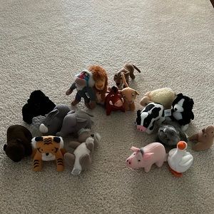 Bundle of assorted McDonald’s stuffed Toys- -Babe-Lion King-Wildlife collection